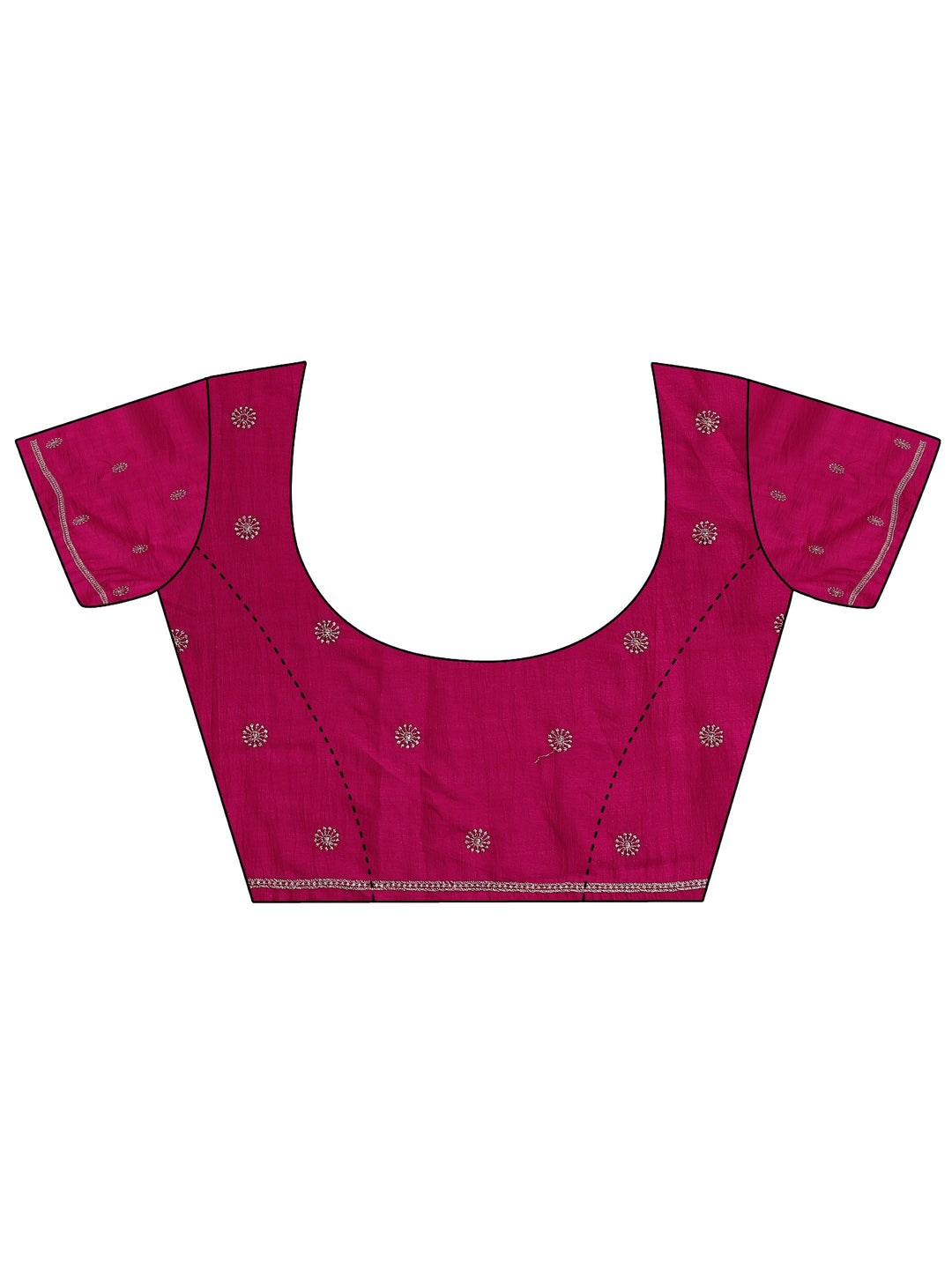 Pink Embellished Silk Blend Saree With Unstitched Blouse Piece