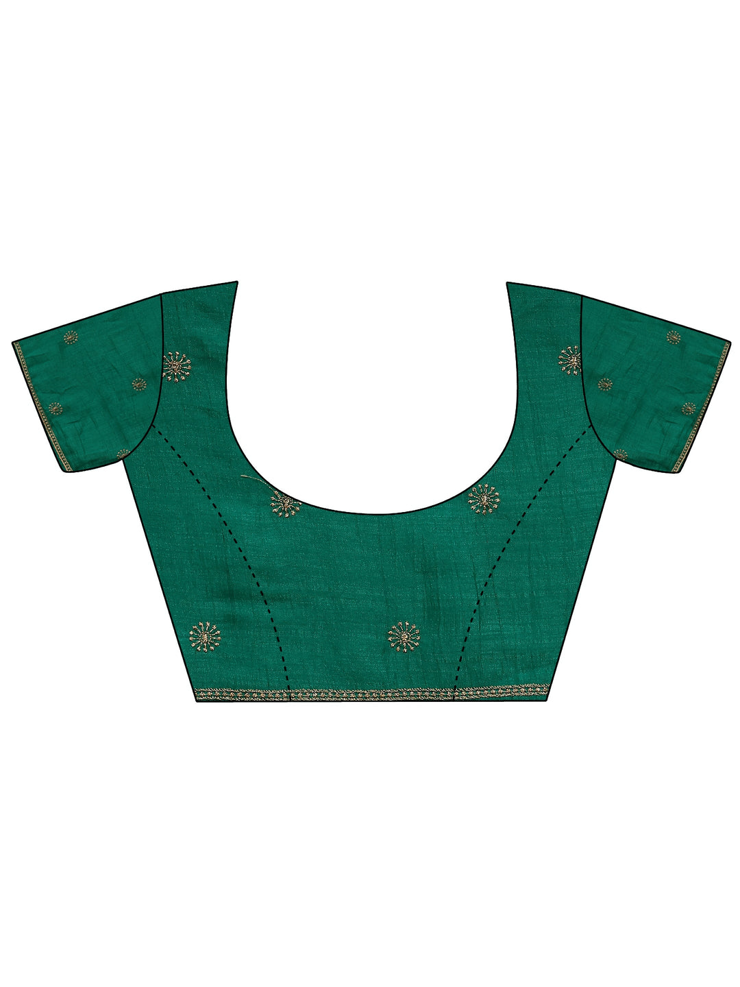 Green Embellished Silk Blend Saree With Unstitched Blouse Piece