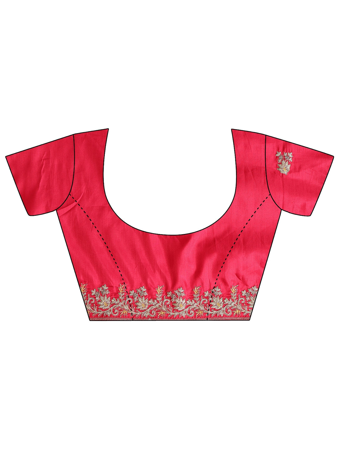 Mustard Embroidered Silk Blend Saree With Unstitched Blouse Piece