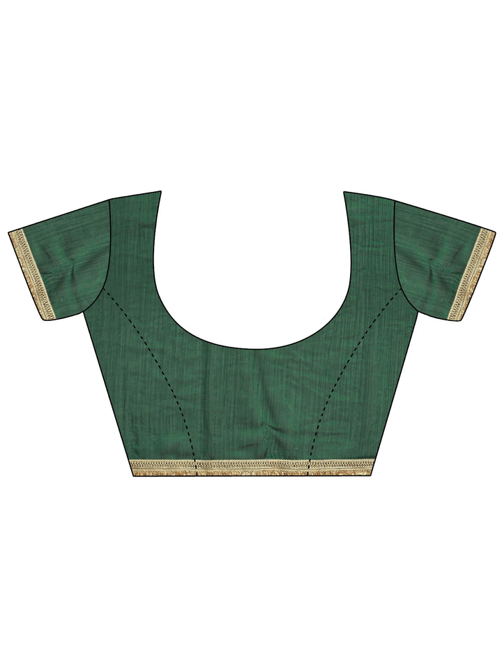 Green Embellished Silk Blend Saree With Unstitched Blouse Piece