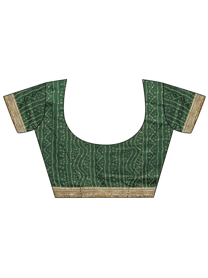 Maroon Chevron Printed Silk Blend Saree With Unstitched Blouse Piece