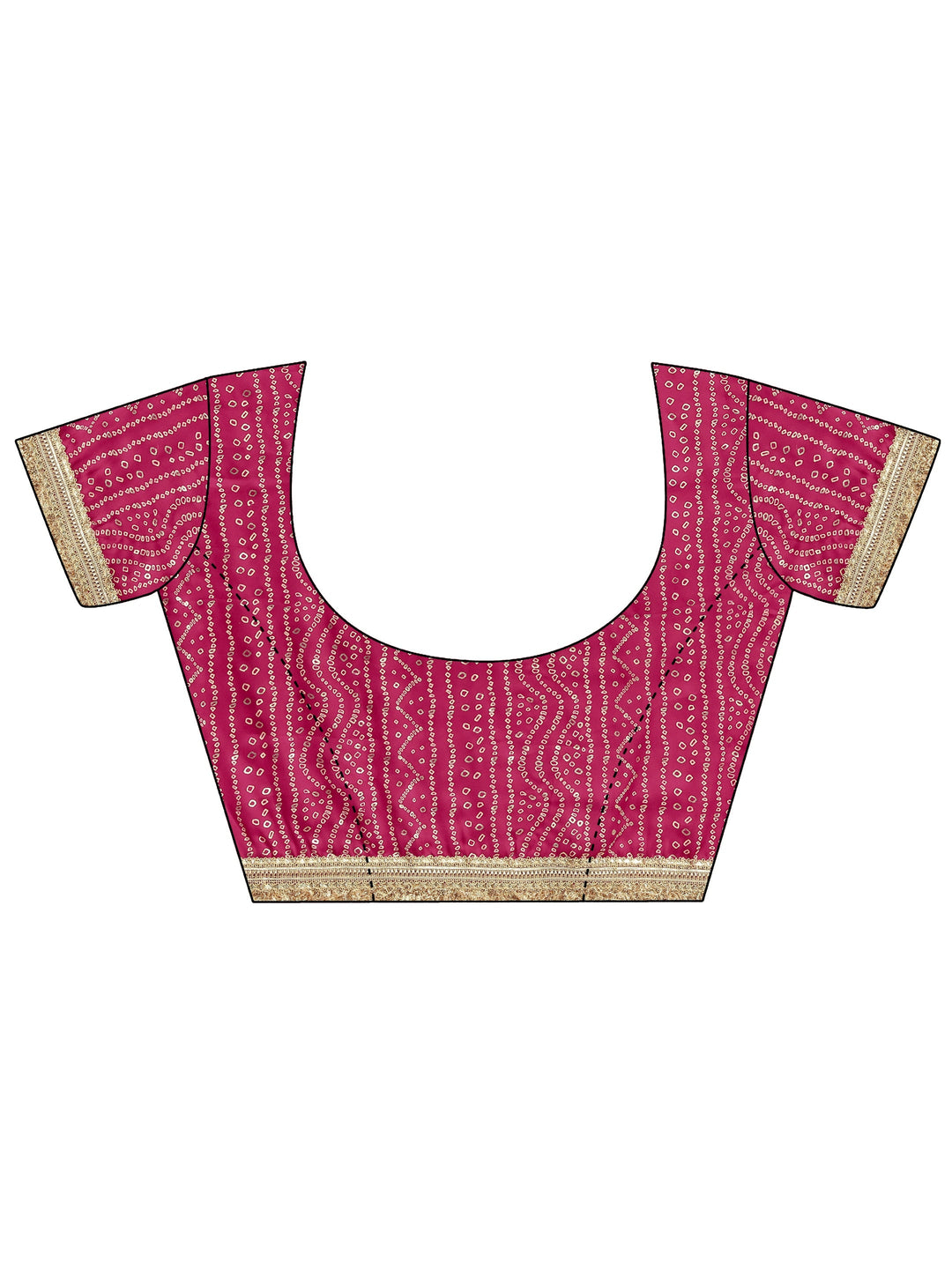 Blue Chevron Printed Silk Blend Saree With Unstitched Blouse Piece