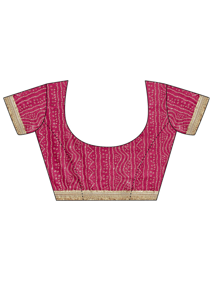 Blue Chevron Printed Silk Blend Saree With Unstitched Blouse Piece