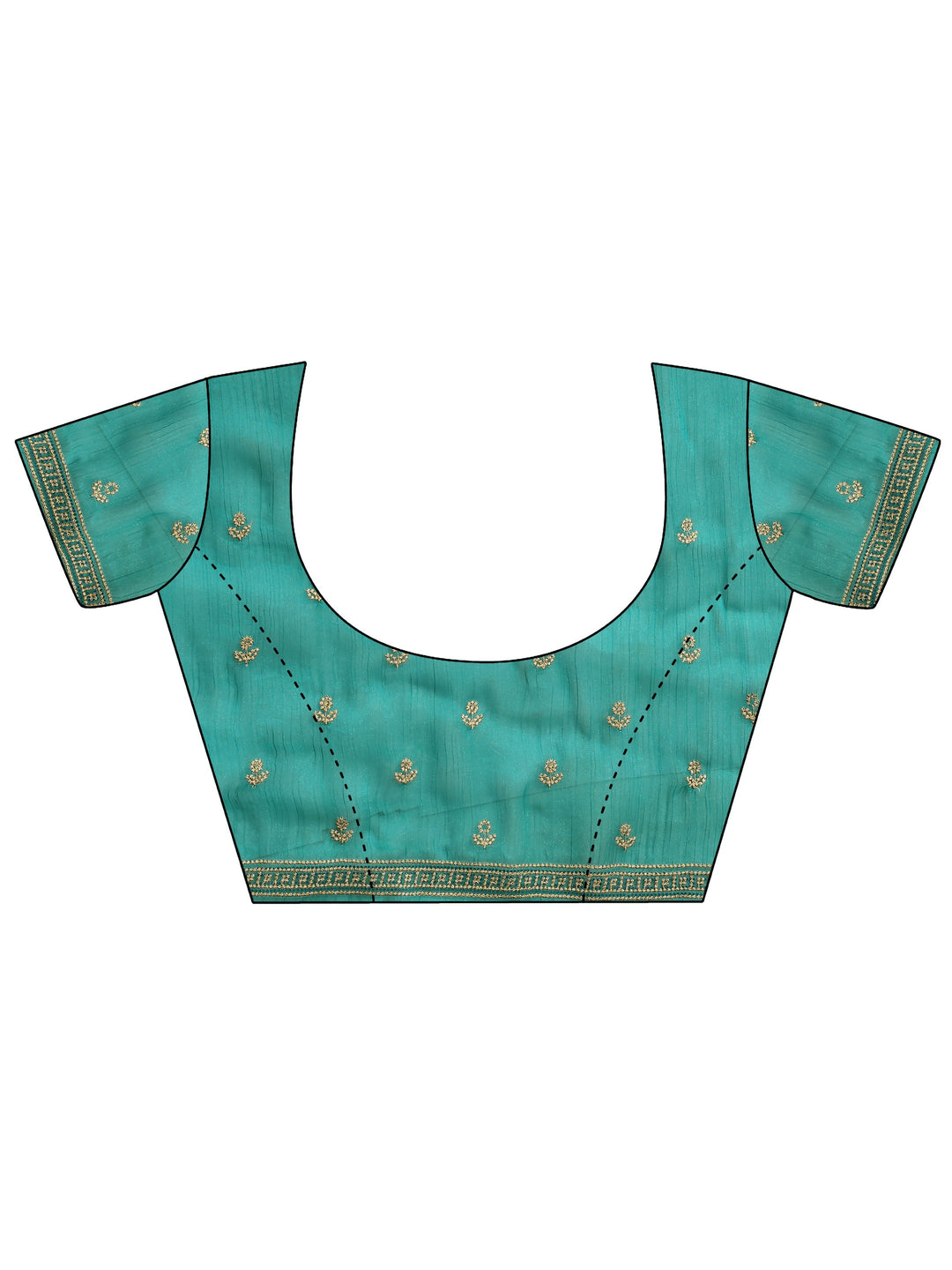 Blue Embellished Silk Blend Saree With Unstitched Blouse Piece
