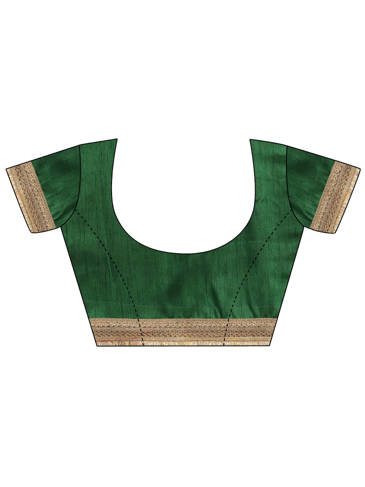 Red Bandhani Printed Silk Blend Saree With Unstitched Blouse Piece