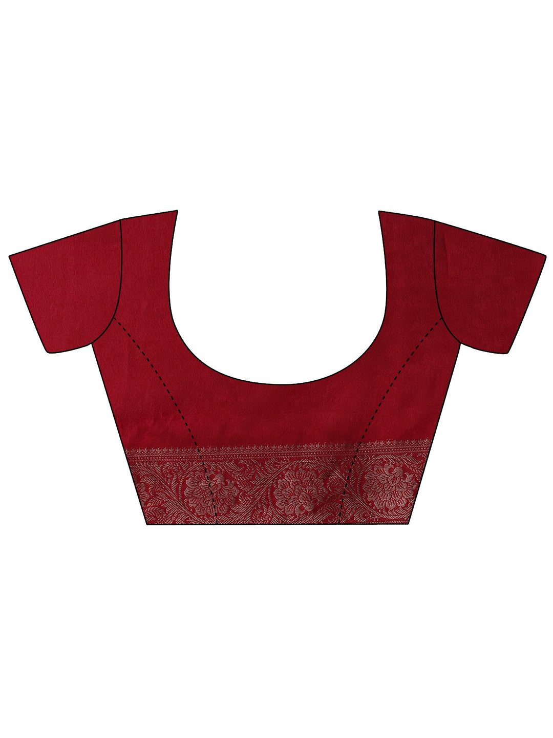 Pink Printed Silk Blend Saree With Unstitched Blouse Piece