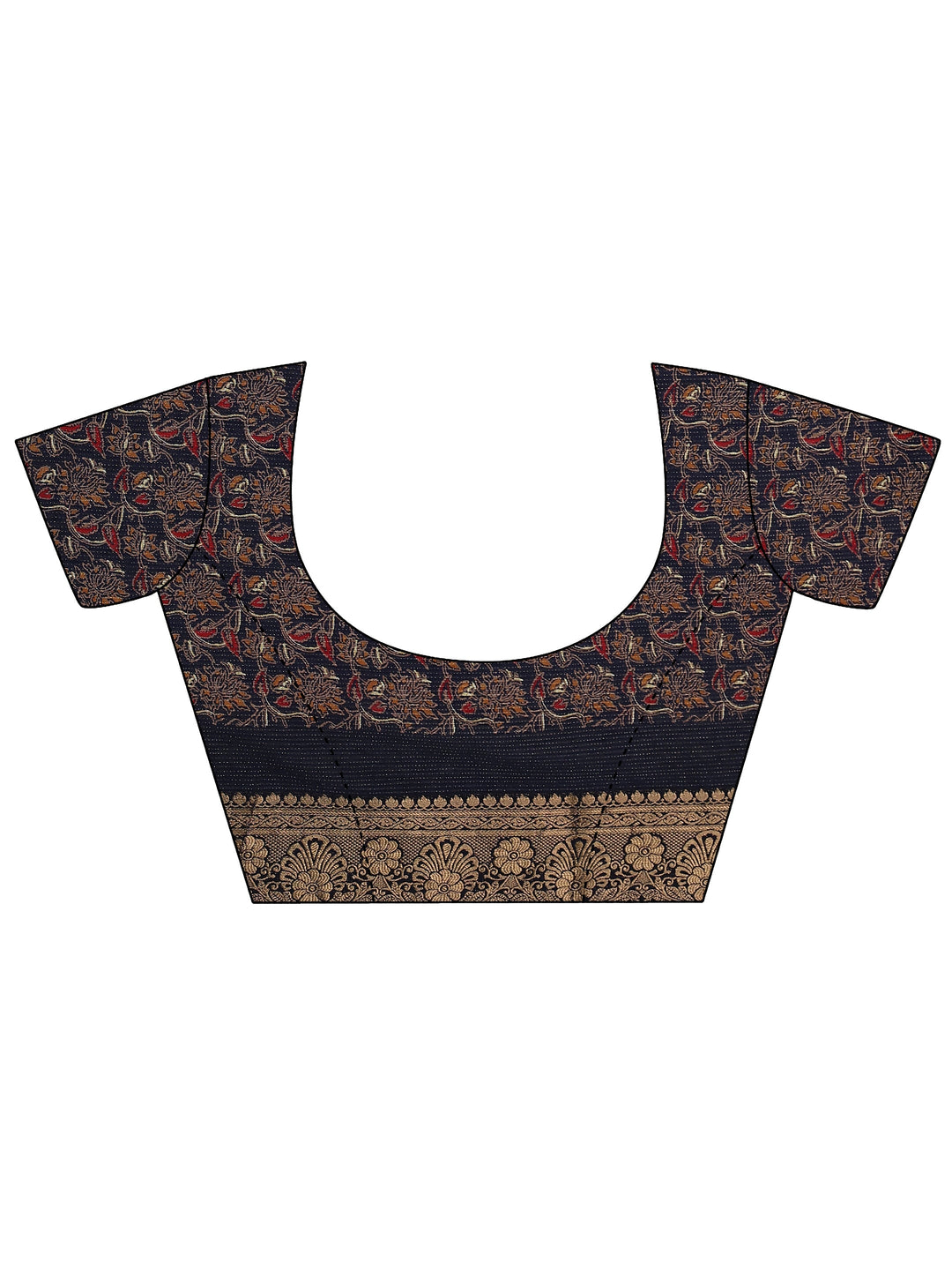 Blue Solid Silk Blend Saree With Unstitched Blouse Piece