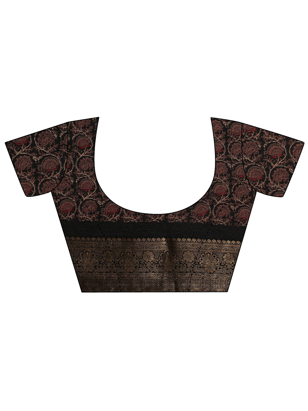 Black Solid Silk Blend Saree With Unstitched Blouse Piece