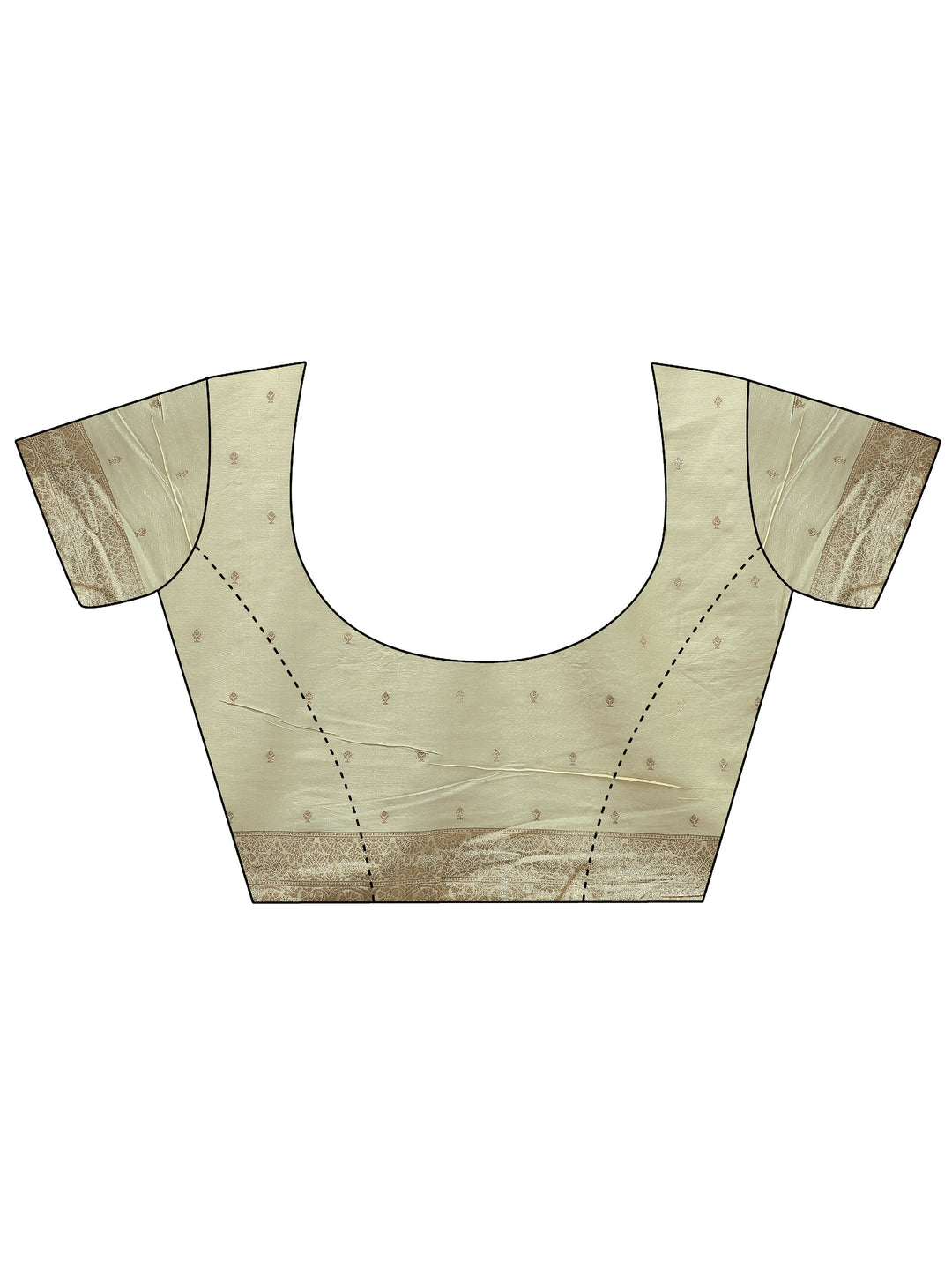 Beige Woven Design Silk Blend Saree With Unstitched Blouse Piece