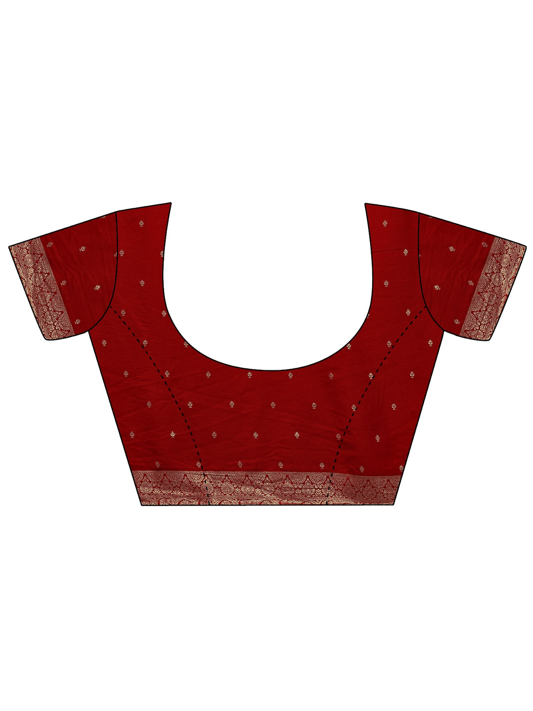 Red Woven Design Silk Blend Banarasi Saree With Unstitched Blouse Piece