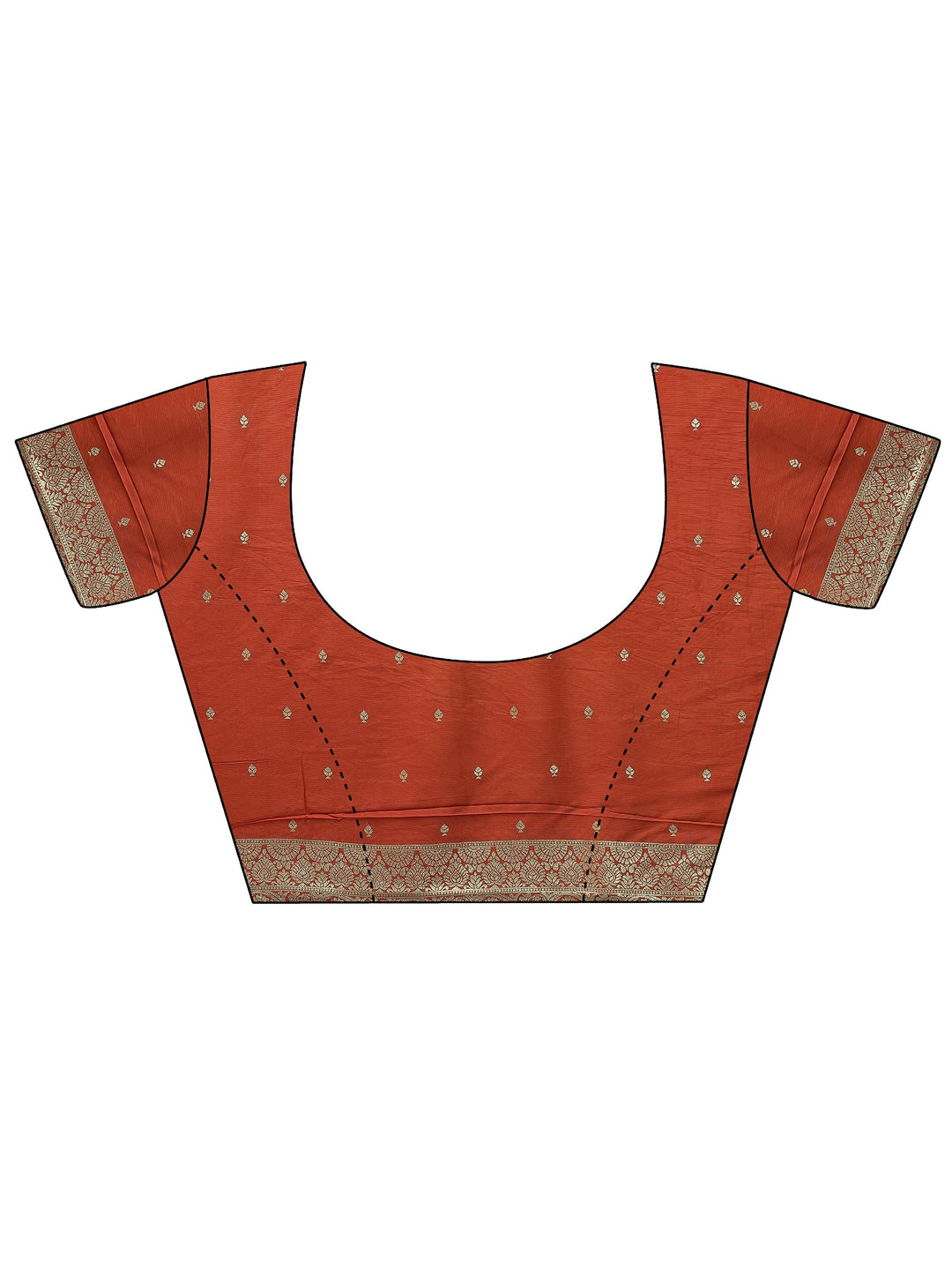 Orange Woven Design Silk Blend Saree With Unstitched Blouse Piece