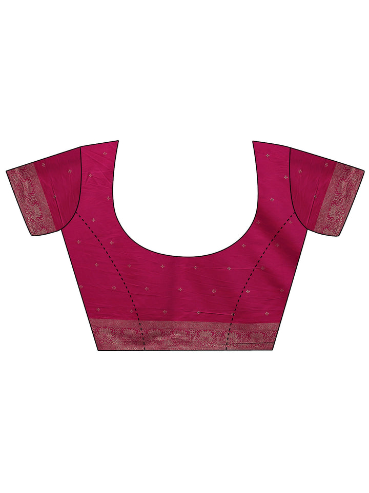 Pink Woven Design Silk Blend Saree With Unstitched Blouse Piece
