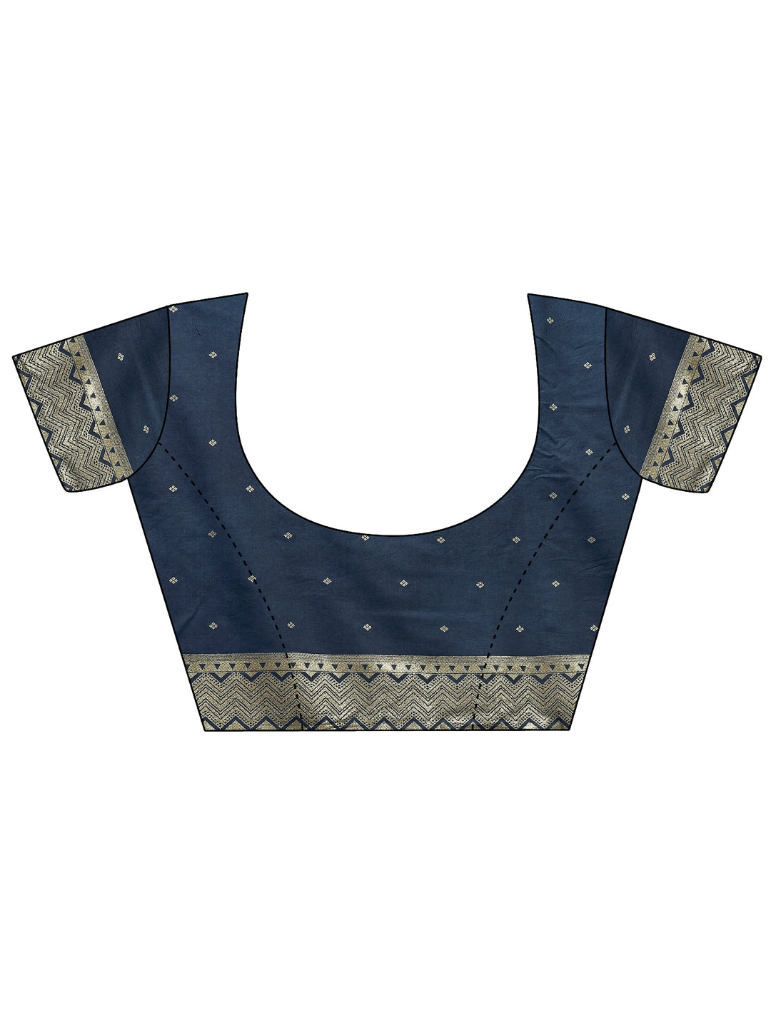 Blue Woven Design Silk Blend Saree With Unstitched Blouse Piece