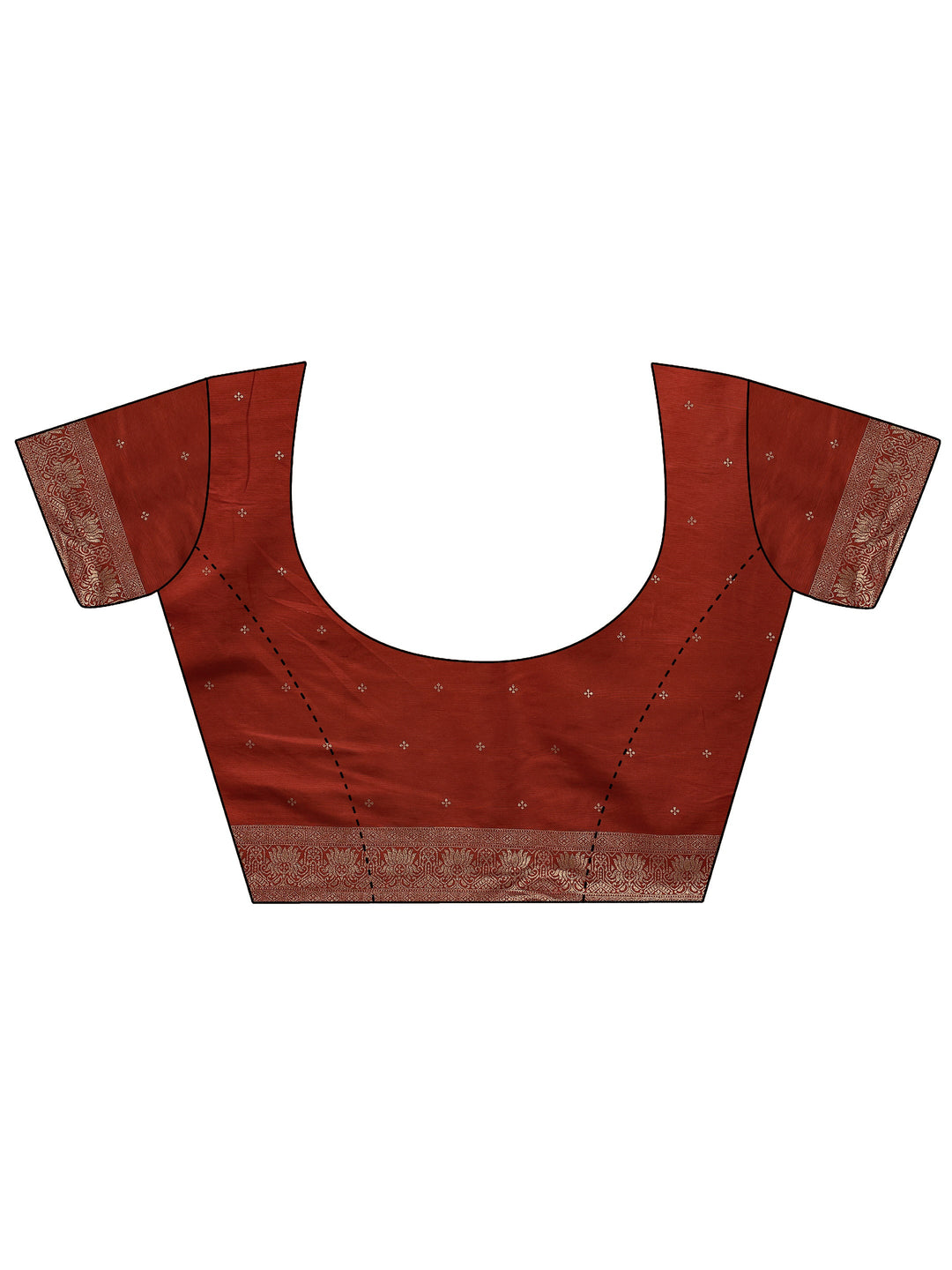 Rust Woven Design Silk Blend Saree With Unstitched Blouse Piece