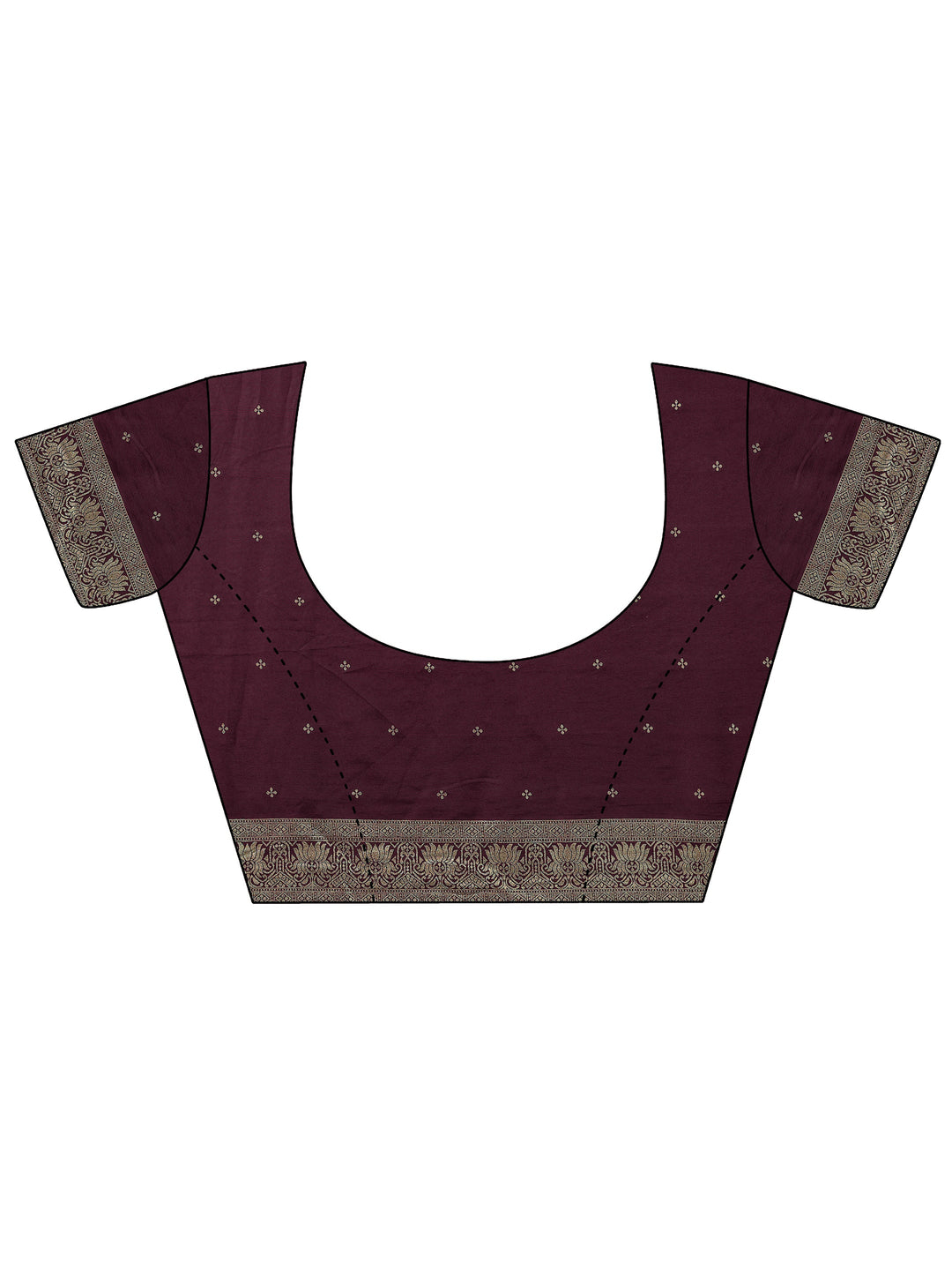 Burgundy Woven Design Silk Blend Saree With Unstitched Blouse Piece