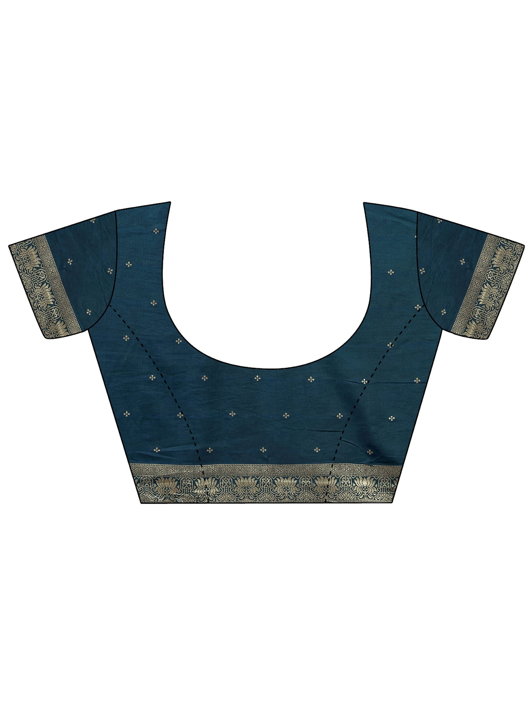 Teal Woven Design Silk Blend Saree With Unstitched Blouse Piece