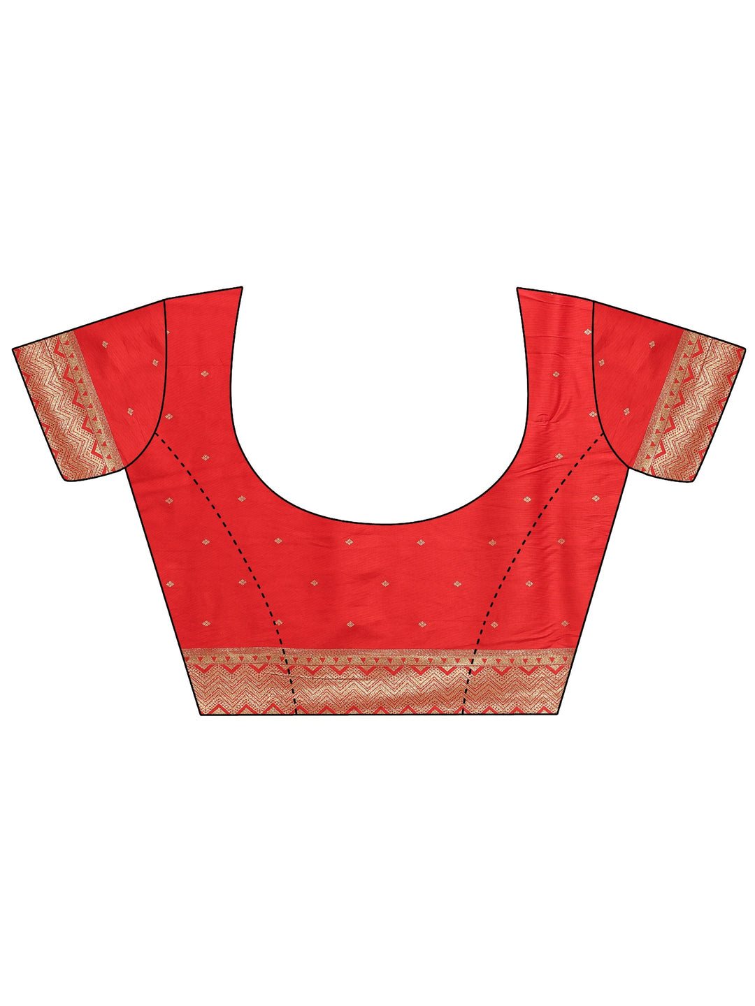 Red Woven Design Silk Blend Saree With Unstitched Blouse Piece