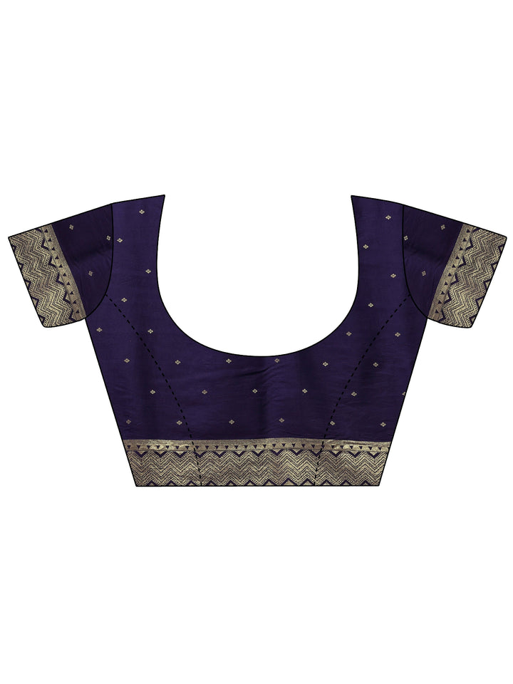 Purple Woven Design Silk Blend Saree With Unstitched Blouse Piece