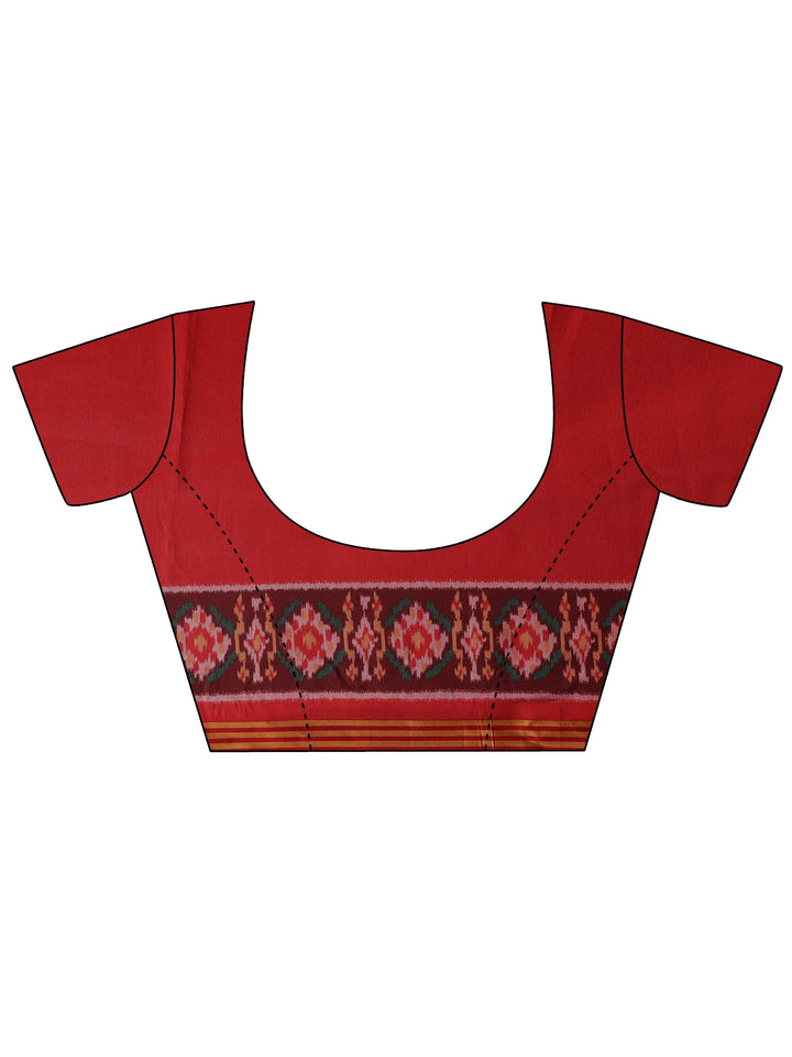 Lavender Abstract Printed Silk Saree With Unstitched Blouse Piece