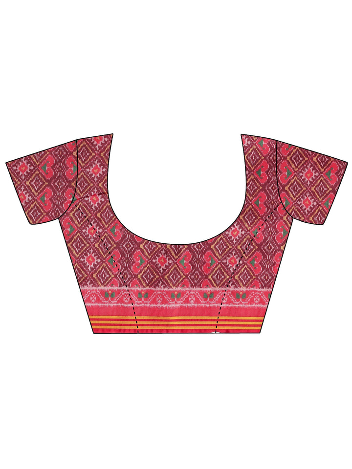 Pink Solid Silk Saree With Unstitched Blouse Piece