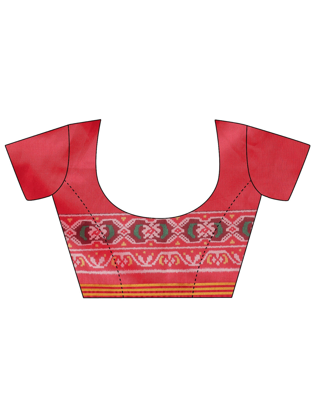 Pink Printed Silk Saree With Unstitched Blouse Piece