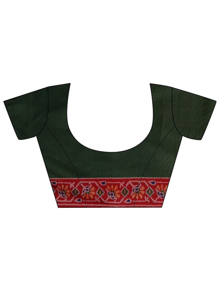 Multi Printed Silk Saree With Unstitched Blouse Piece