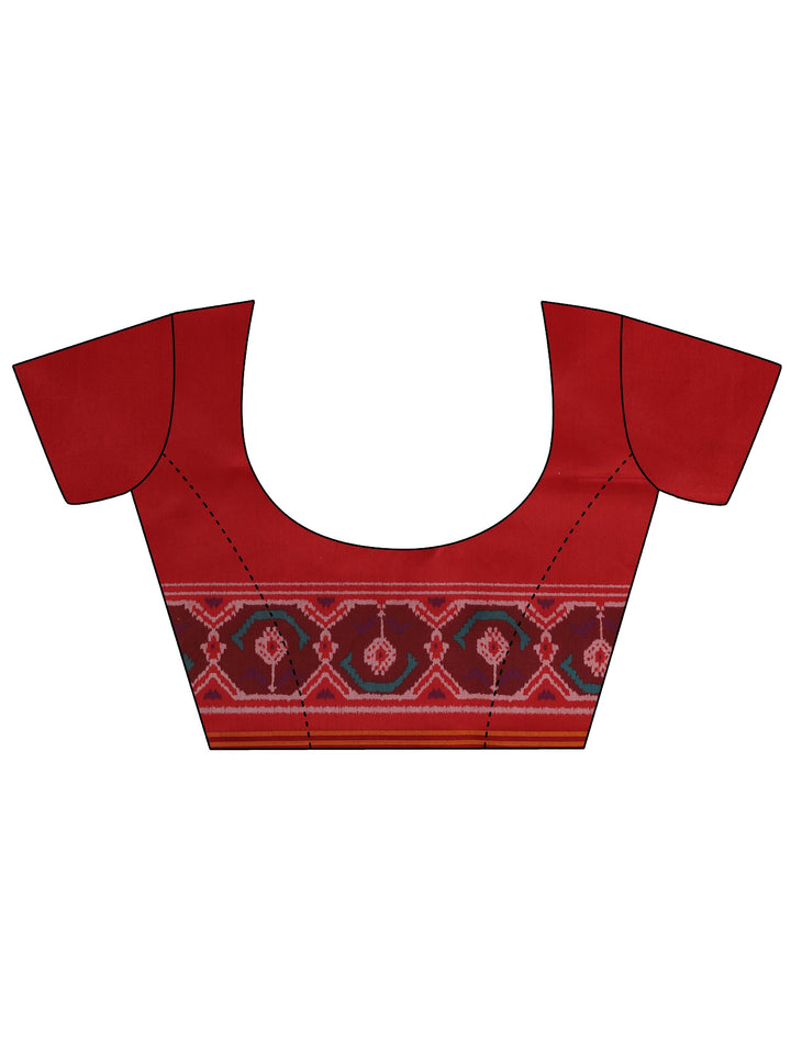 Purple Printed Silk Saree With Unstitched Blouse Piece