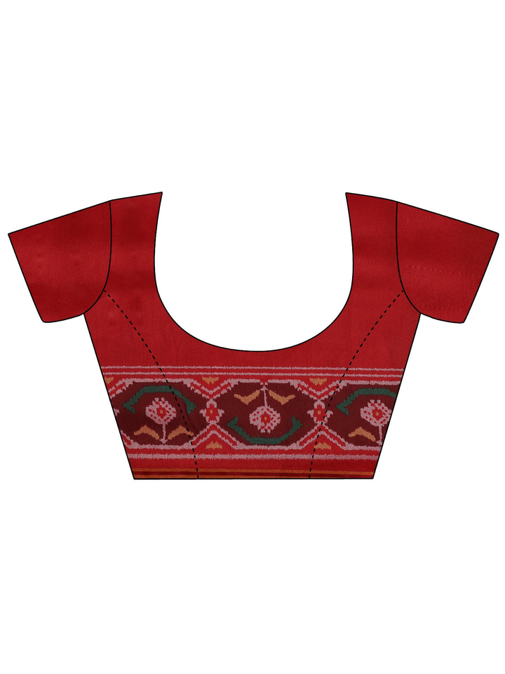 Mustard Printed Silk Saree With Unstitched Blouse Piece