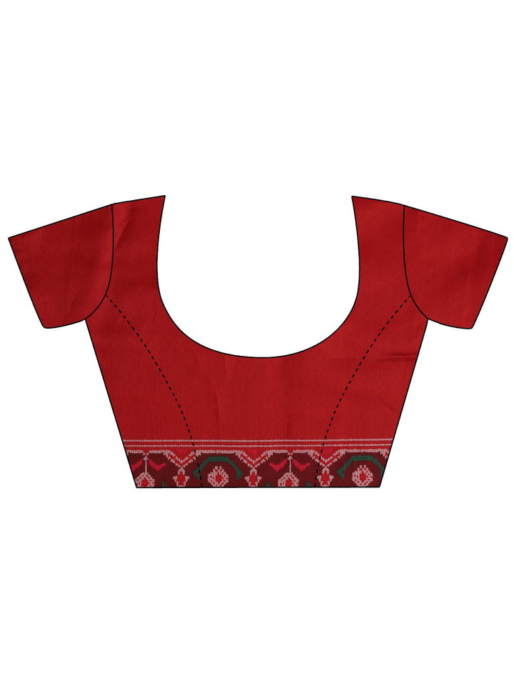 Pink Printed Silk Saree With Unstitched Blouse Piece