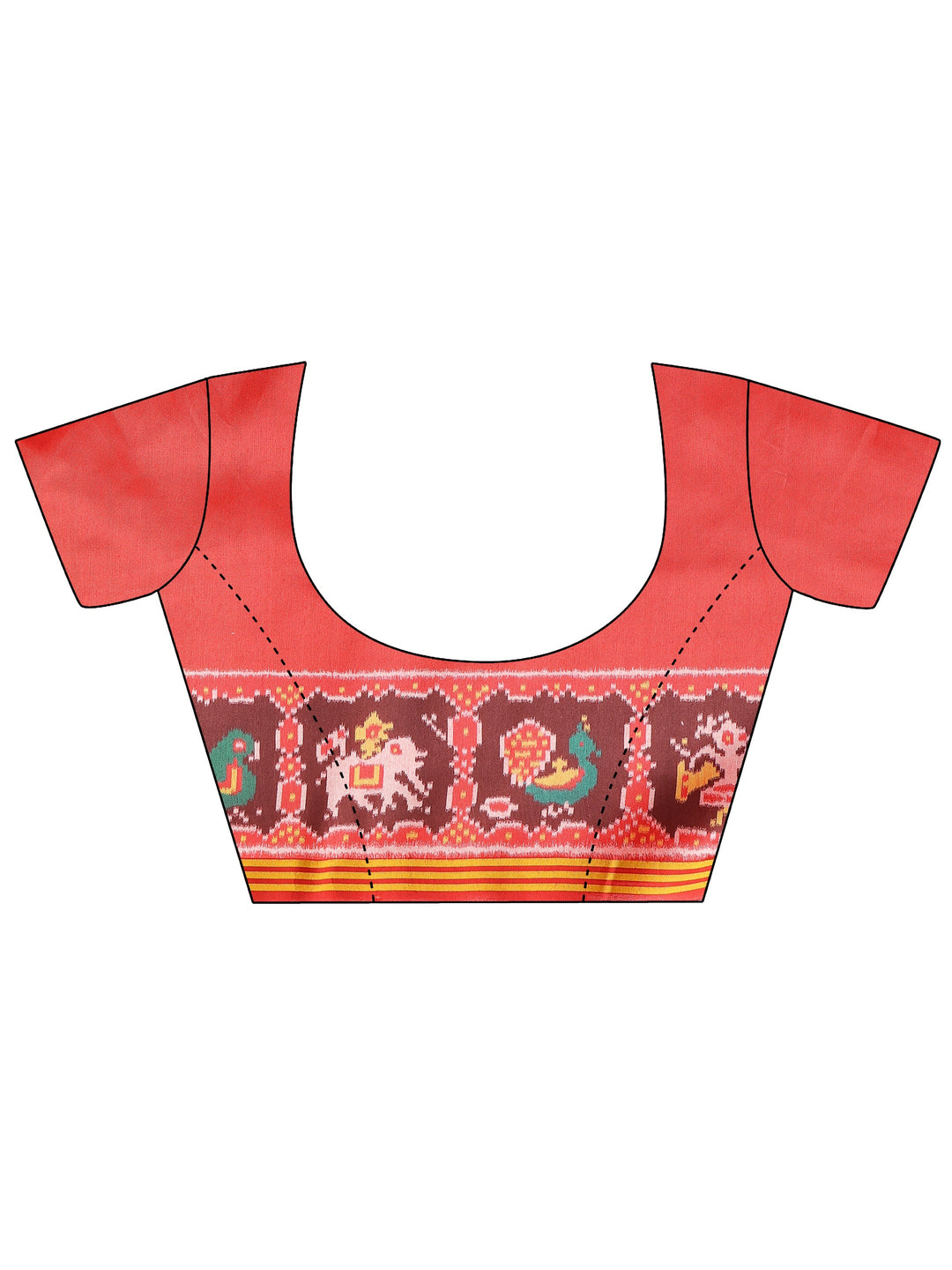 Red Solid Silk Saree With Unstitched Blouse Piece