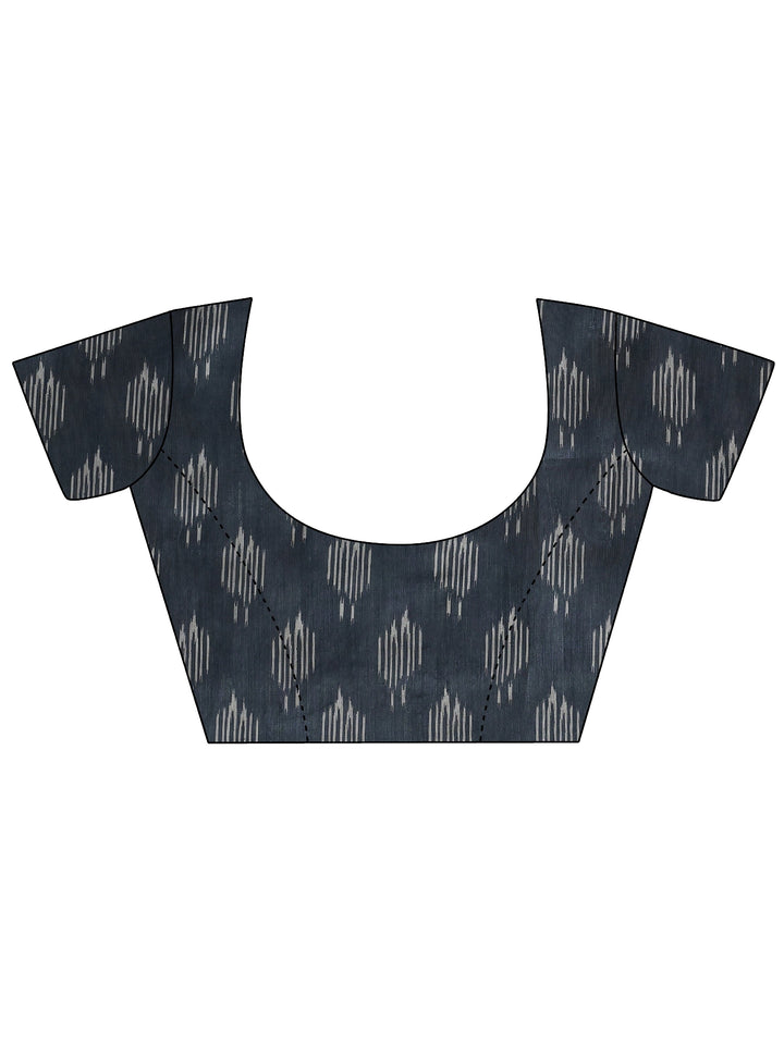 Orange Printed Silk Saree With Unstitched Blouse Piece