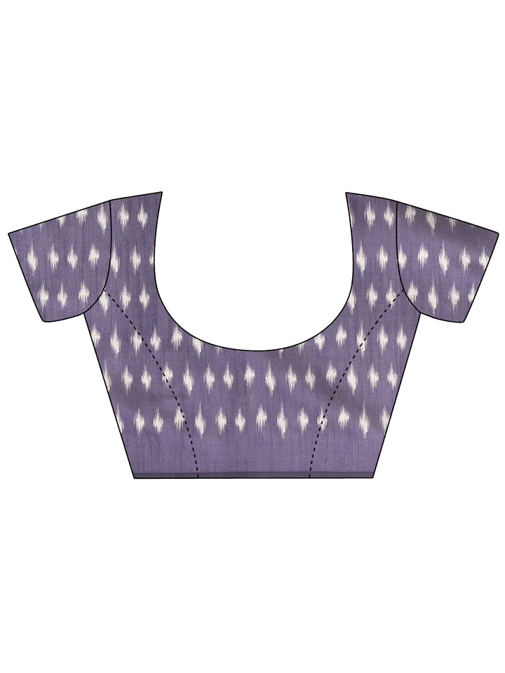 Rust Printed Silk Saree With Unstitched Blouse Piece