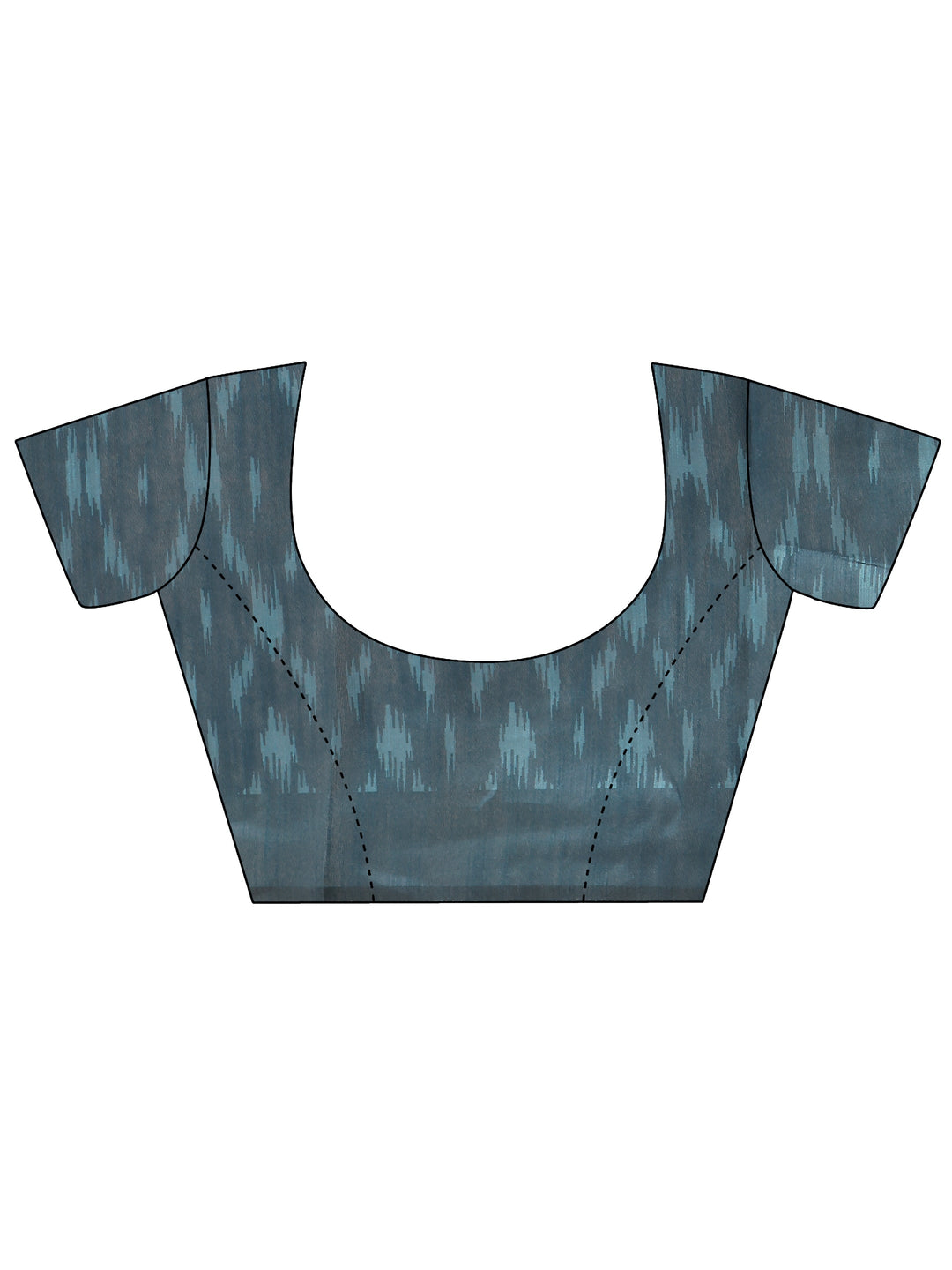 Teal Abstract Printed Silk Saree With Unstitched Blouse Piece