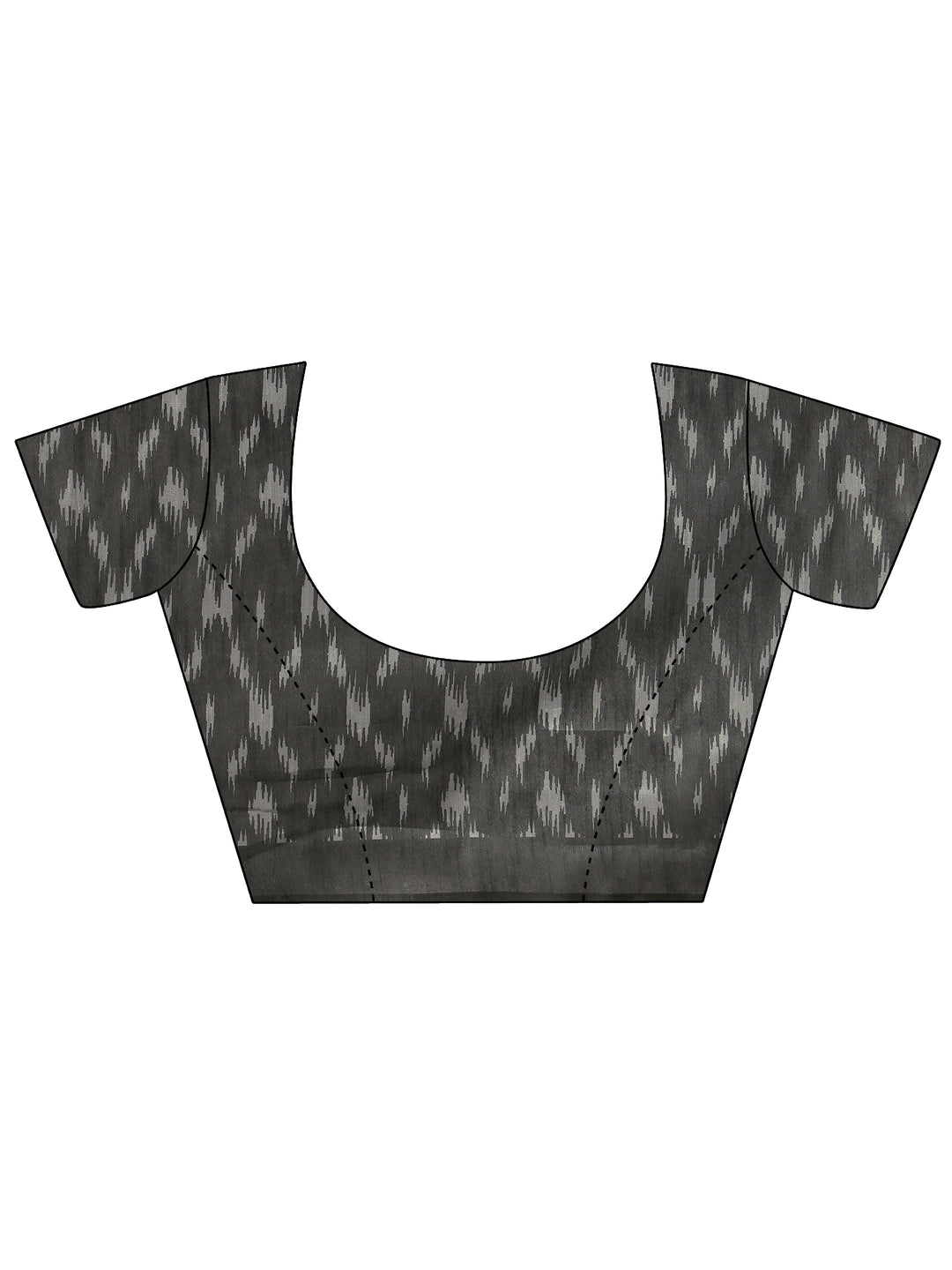 Black Abstract Printed Silk Saree With Unstitched Blouse Piece