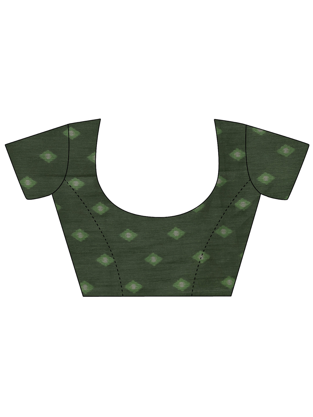 Purple Ikat Printed Silk Saree With Unstitched Blouse Piece