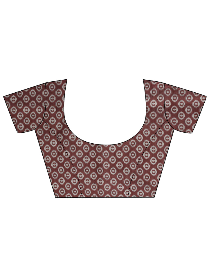 Green Abstract Printed Silk Saree With Unstitched Blouse Piece