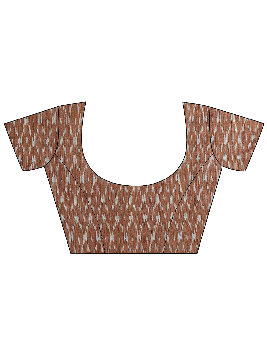 Multi Chevron Printed Silk Saree With Unstitched Blouse Piece