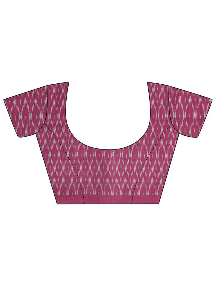 Multi Chevron Printed Silk Saree With Unstitched Blouse Piece