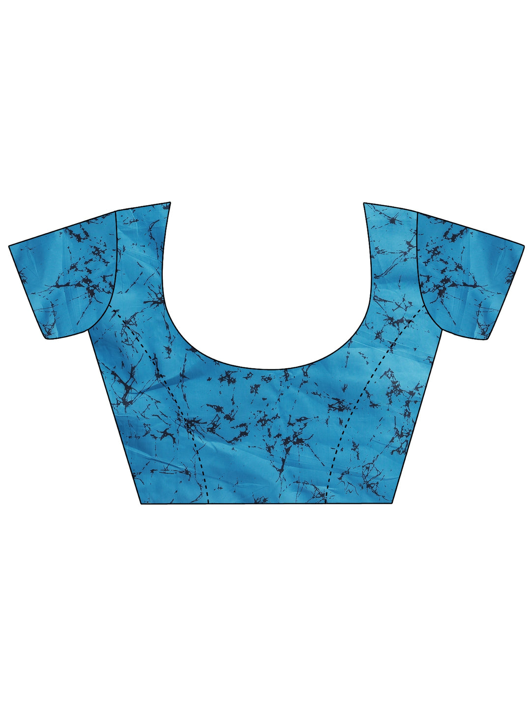 Black Printed Cotton Saree With Unstitched Blouse Piece