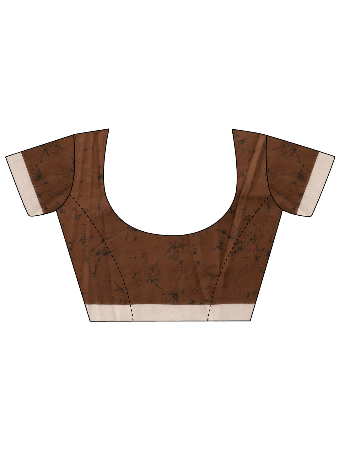 Black Printed Cotton Saree With Unstitched Blouse Piece