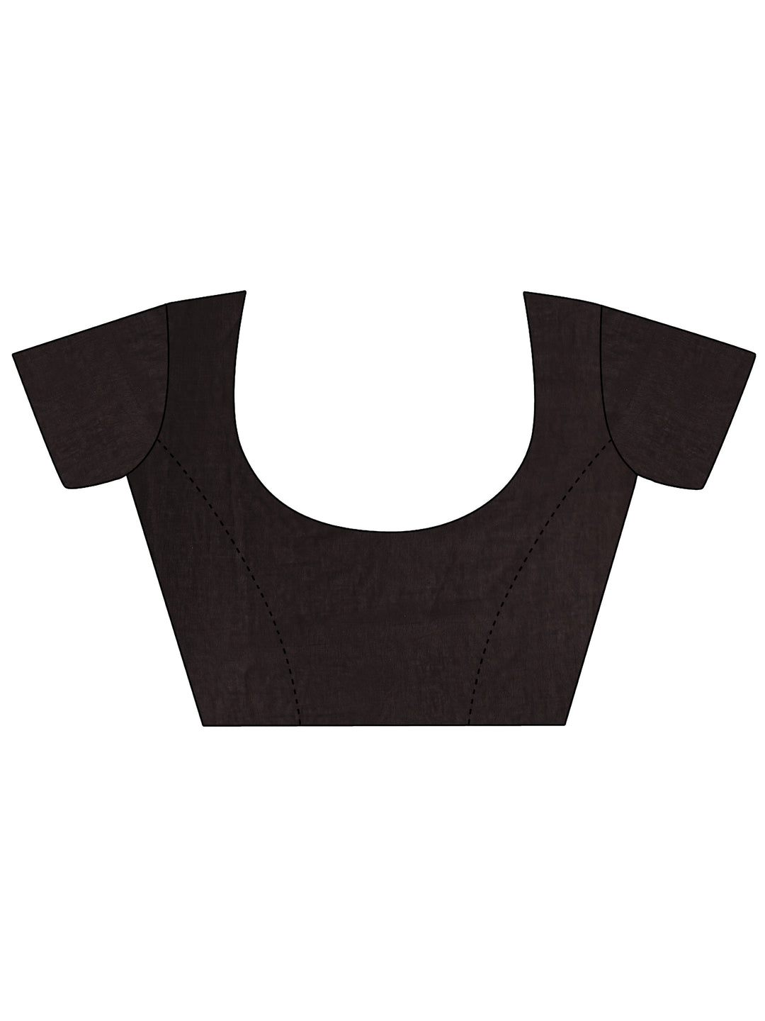 Black Polka Dots Printed Cotton Saree With Unstitched Blouse Piece