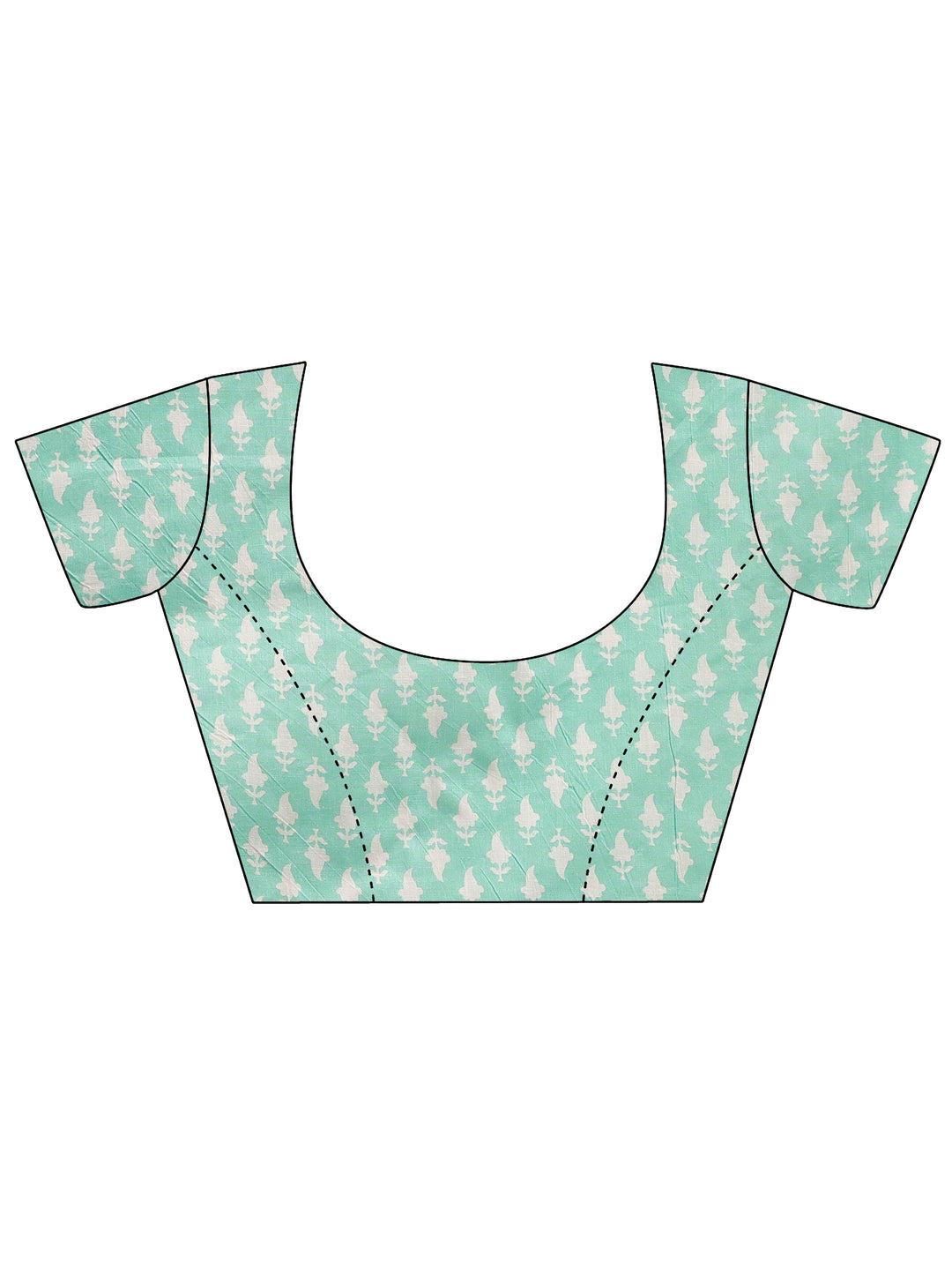 Yellow Abstract Printed Cotton Saree With Unstitched Blouse Piece