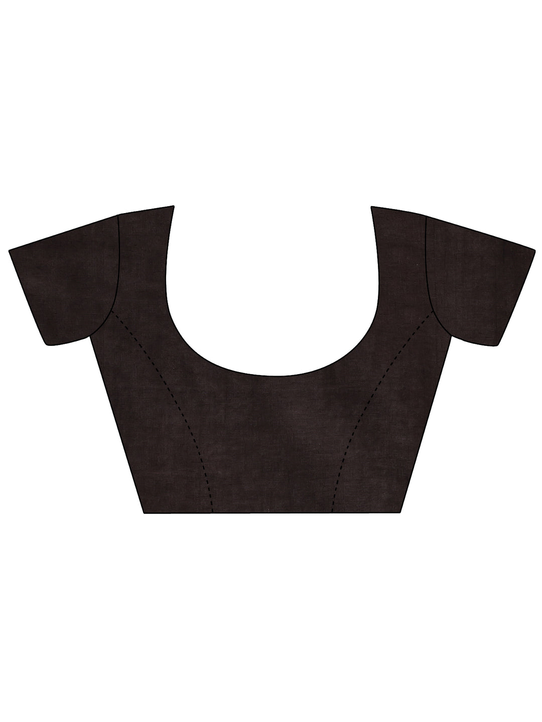 Black Printed Cotton Saree With Unstitched Blouse Piece