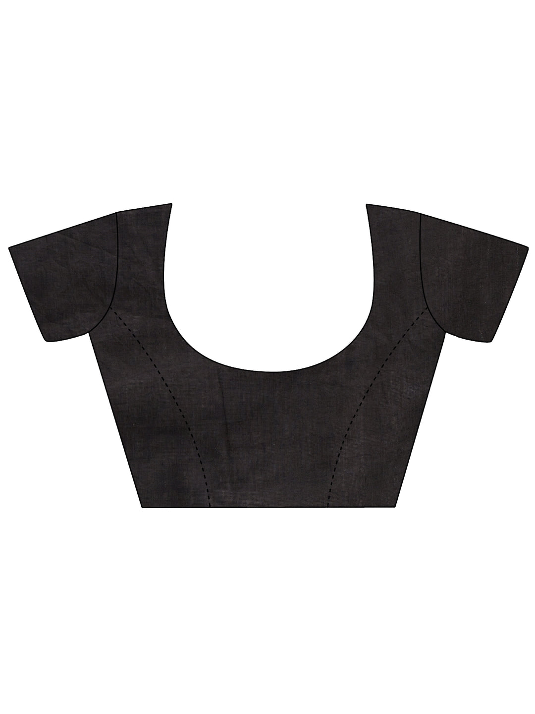 Black Polka Dots Printed Cotton Saree With Unstitched Blouse Piece