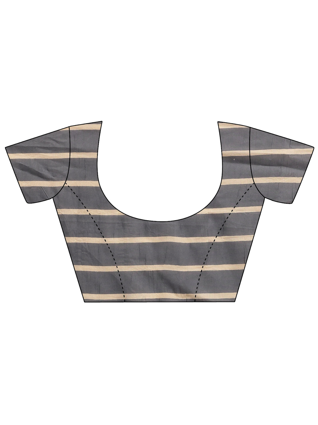 Beige Printed Cotton Saree With Unstitched Blouse Piece