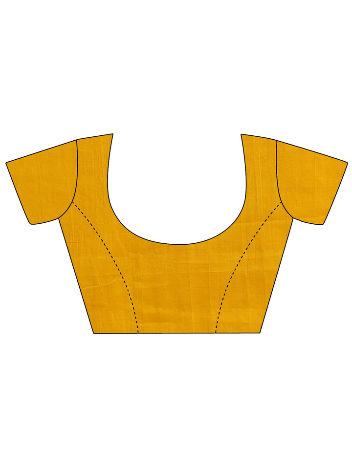 Purple Printed Cotton Saree With Unstitched Blouse Piece