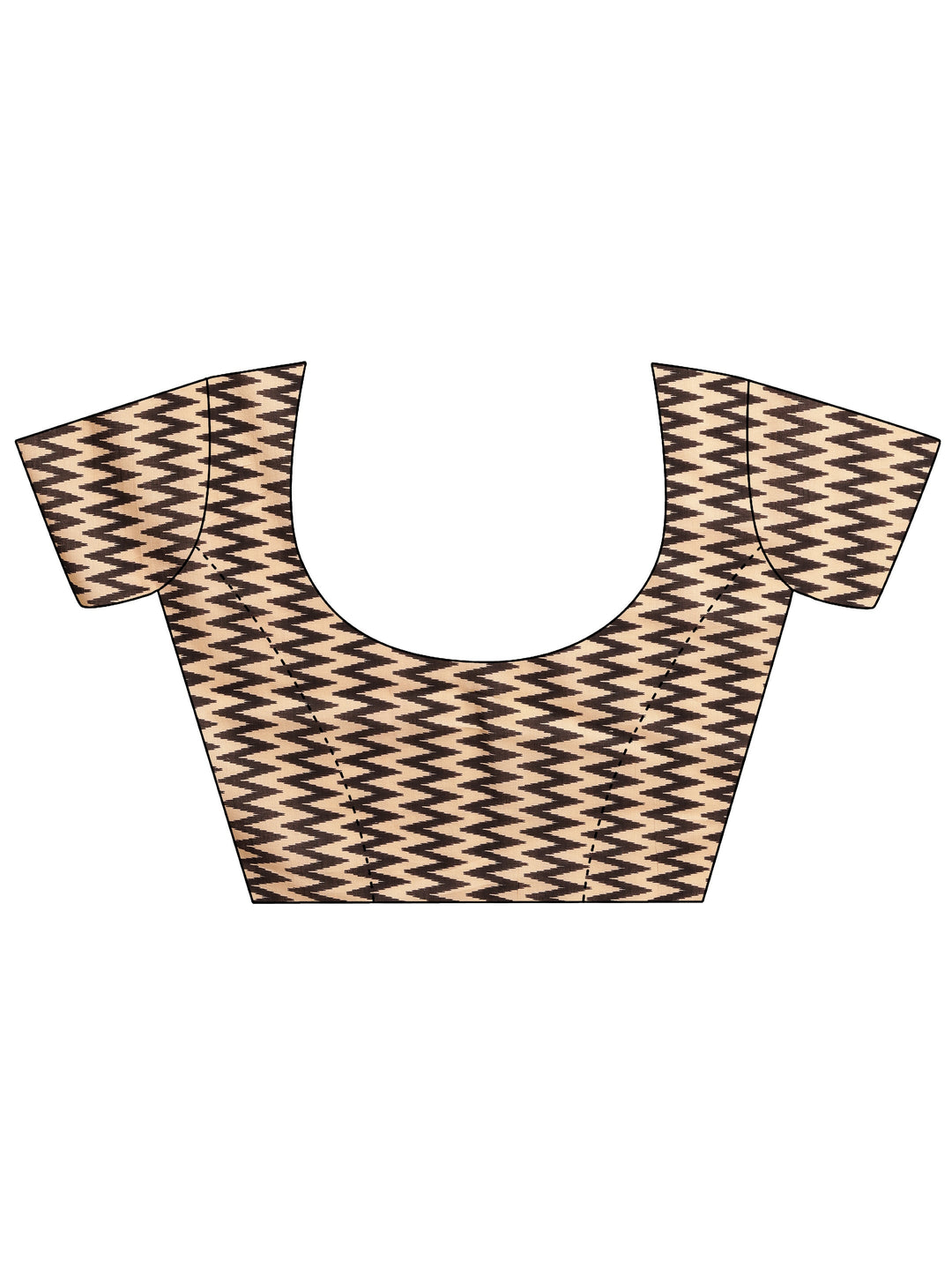 Black Block Printed Cotton Saree With Unstitched Blouse Piece