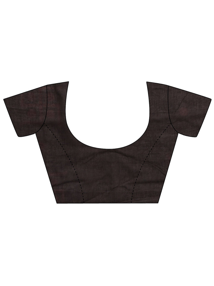 Green Ikat Printed Cotton Saree With Unstitched Blouse Piece