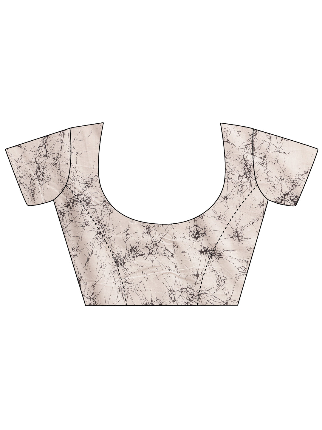 Black Printed Cotton Saree With Unstitched Blouse Piece