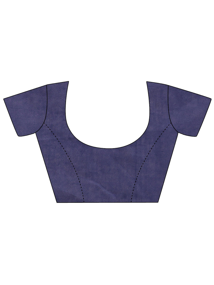 Maroon Printed Cotton Saree With Unstitched Blouse Piece